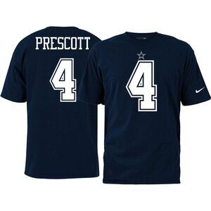 NWT Prescott Dallas Cowboys Shirt Nike Tee Men's L NFL Navy Blue Player Pride